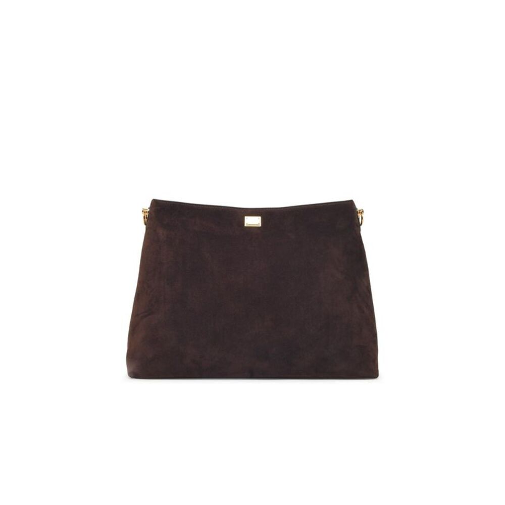 Dolce & Gabbana Large 'Vittoria' Shoulder Bag In Brown Suede Women